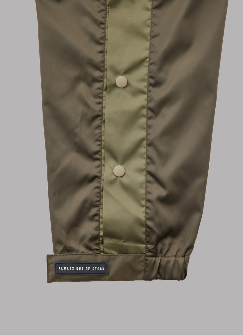 REFINED TRACK SHELL PANTS  - GREEN/OLIVE