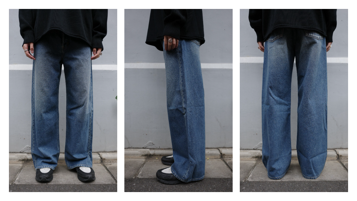 【サイズ比較】スタッフ4名が実際に穿き比べ！DENIM PANTSのサイズ感をご紹介