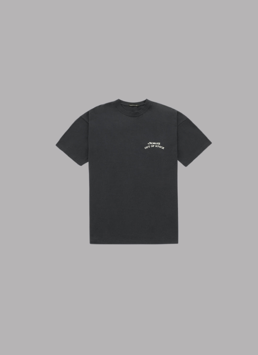 BASIC LOGO S/S TEE-CHARCOAL x OFF WHITE