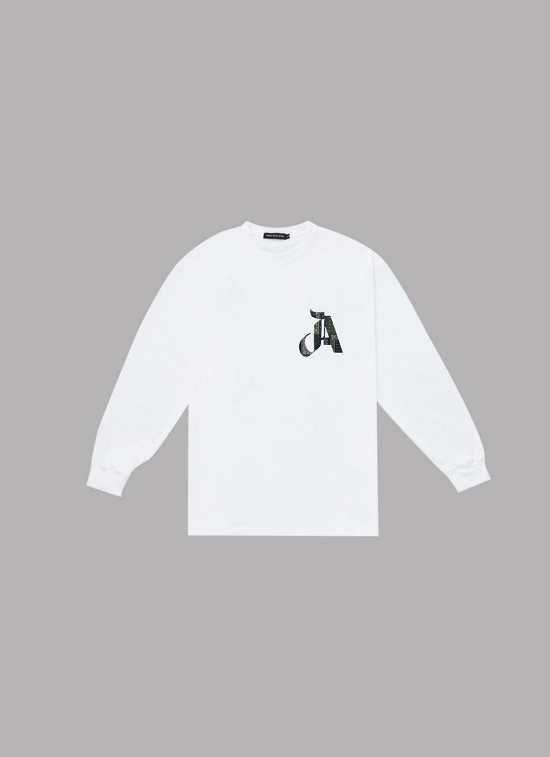 PAISLEY A LOGO DROP L/S TEE-WHITE