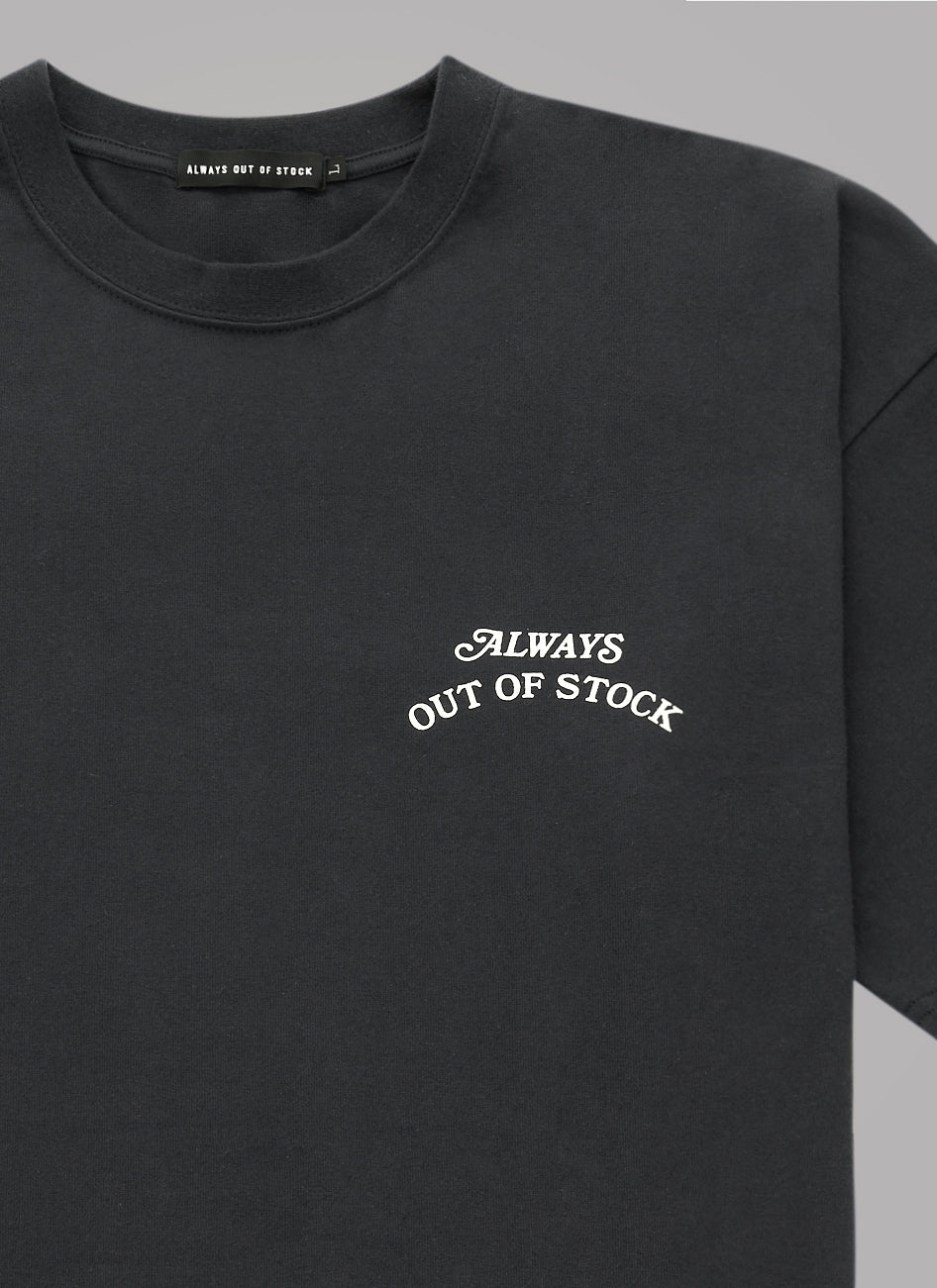 BASIC LOGO S/S TEE-CHARCOAL x OFF WHITE