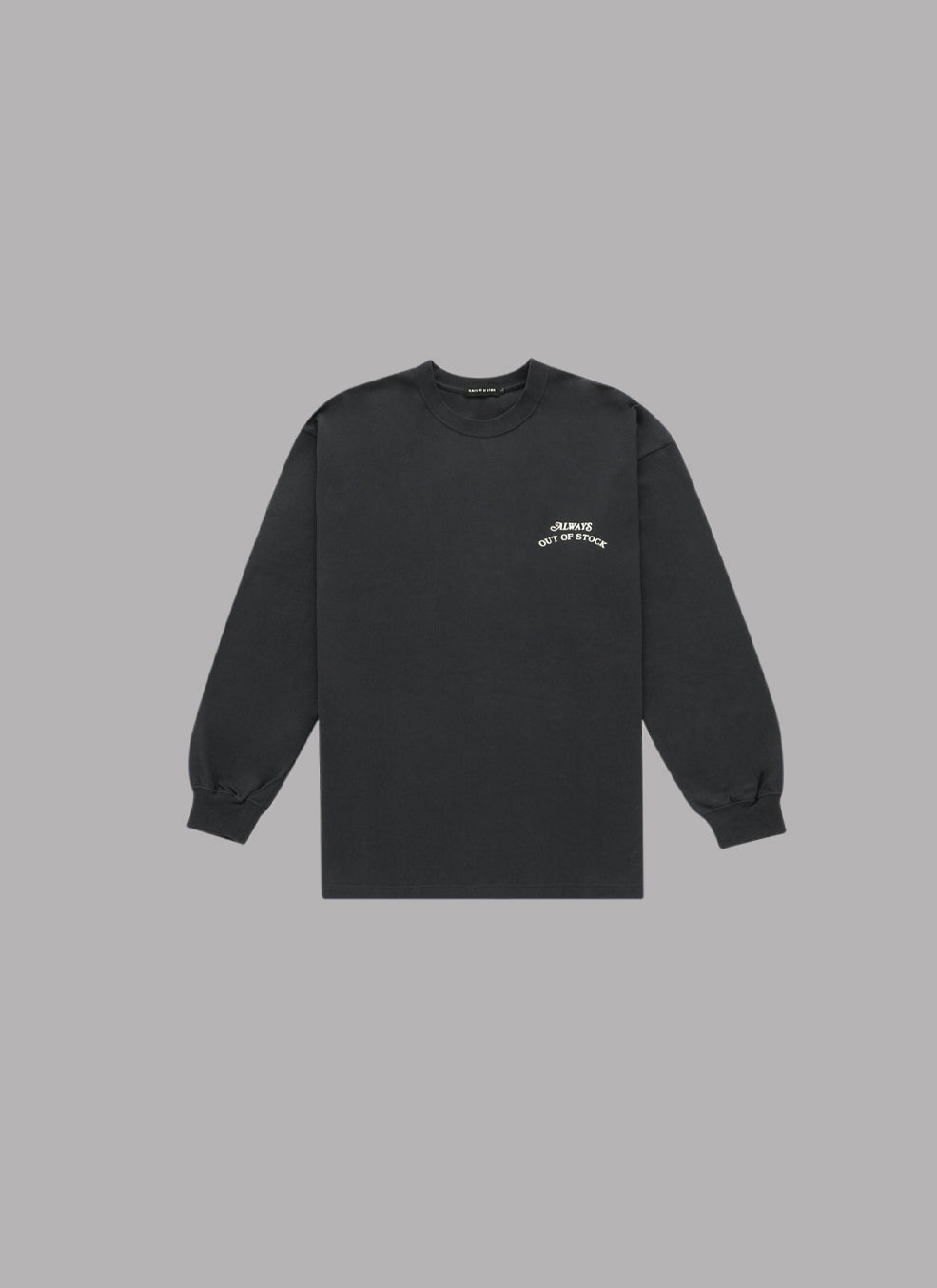 BASIC LOGO L/S TEE - CHARCOAL x OFF WHITE