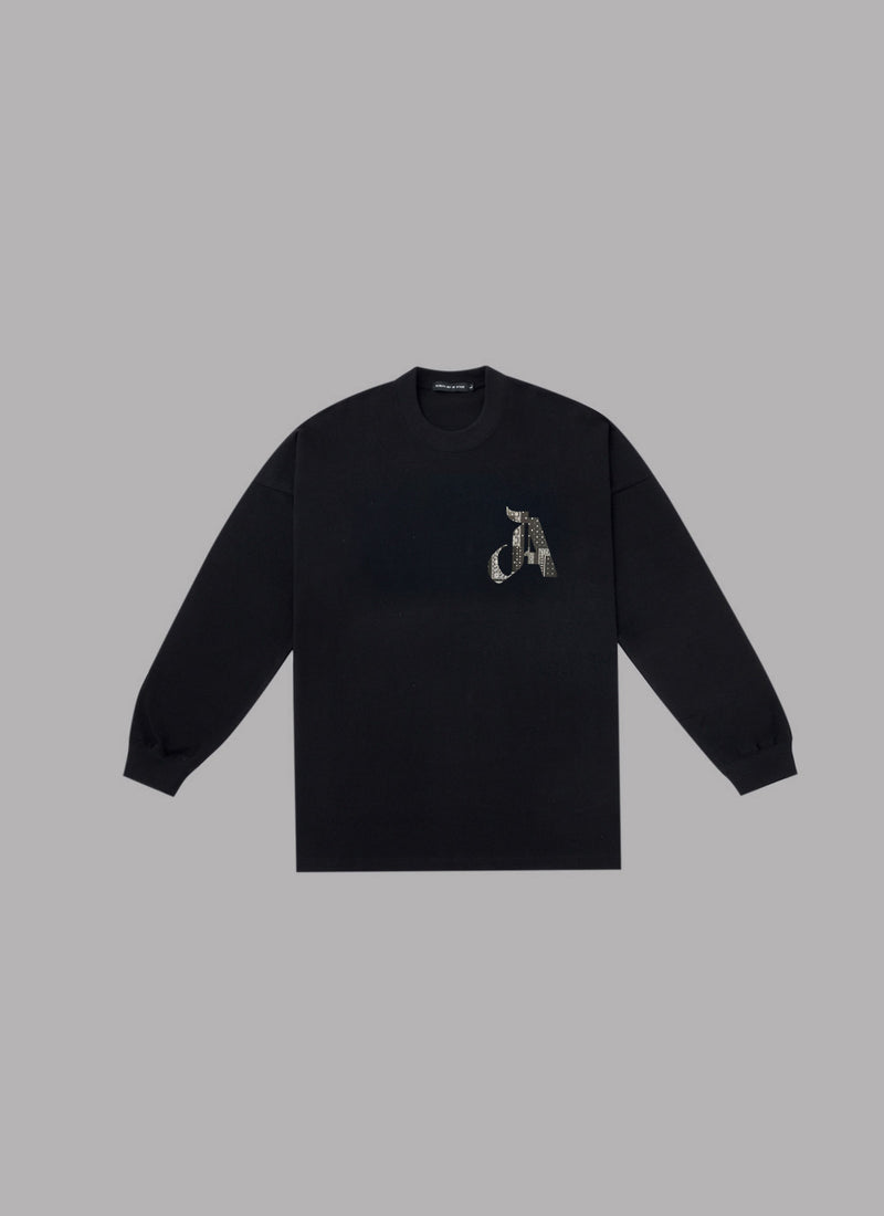 PAISLEY A LOGO DROP L/S TEE-BLACK