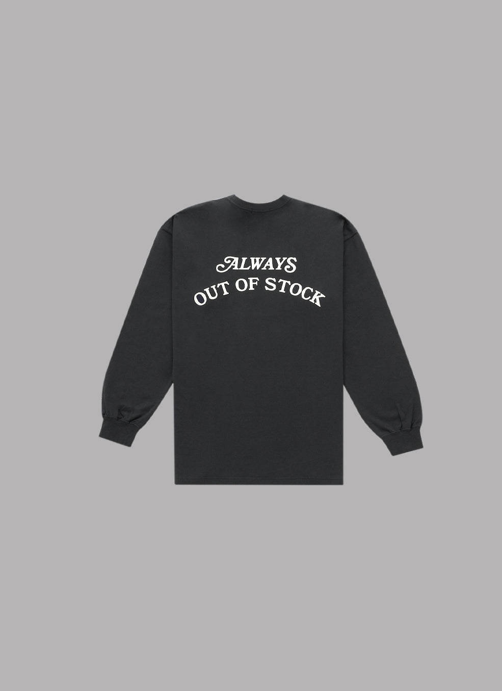 BASIC LOGO L/S TEE - CHARCOAL x OFF WHITE