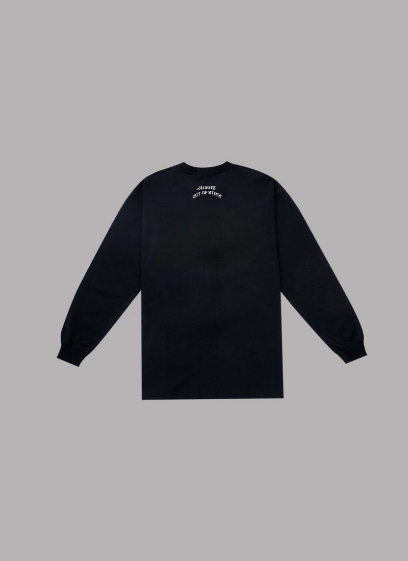 PAISLEY A LOGO DROP L/S TEE-BLACK