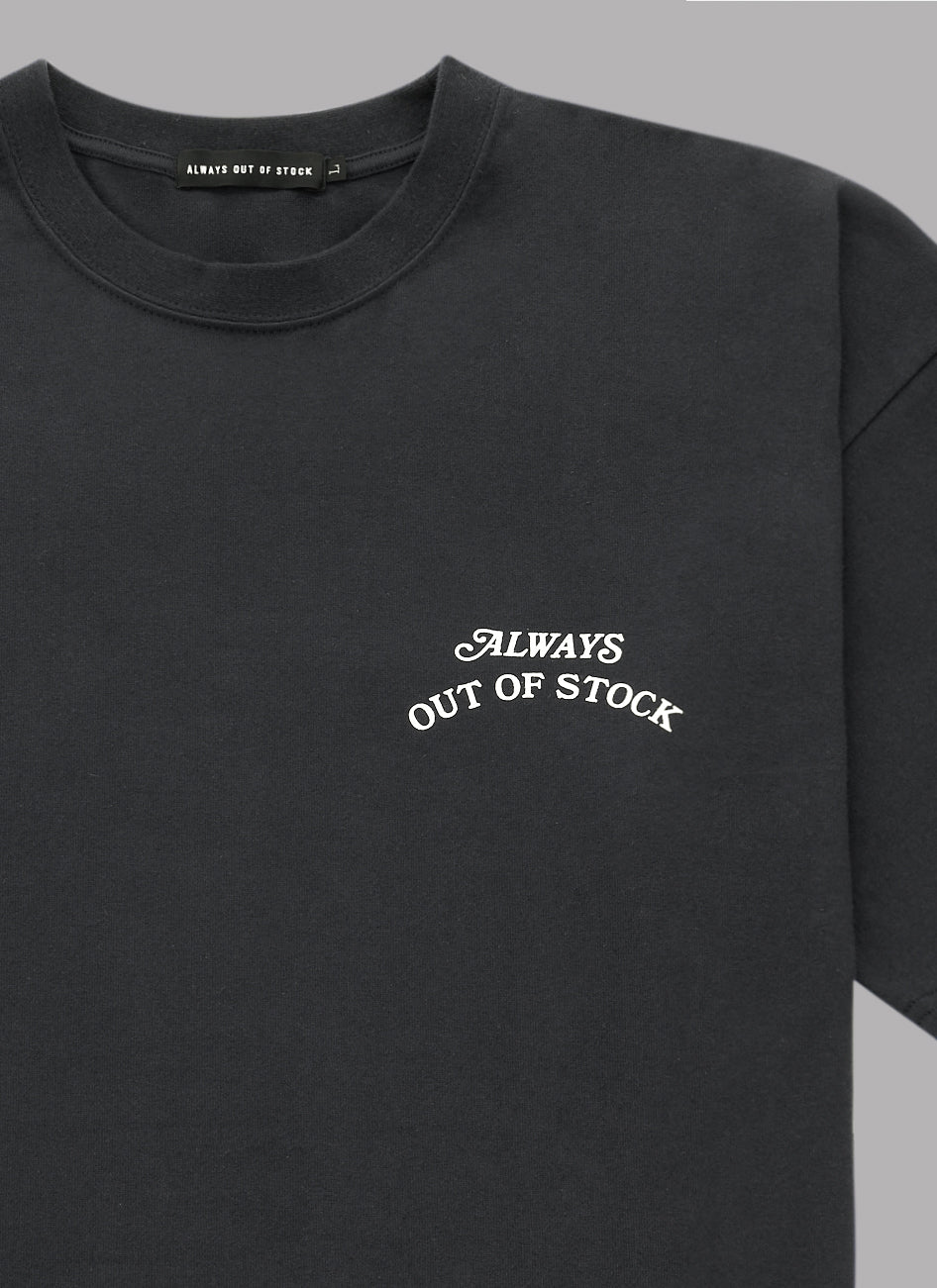 BASIC LOGO L/S TEE - CHARCOAL x OFF WHITE