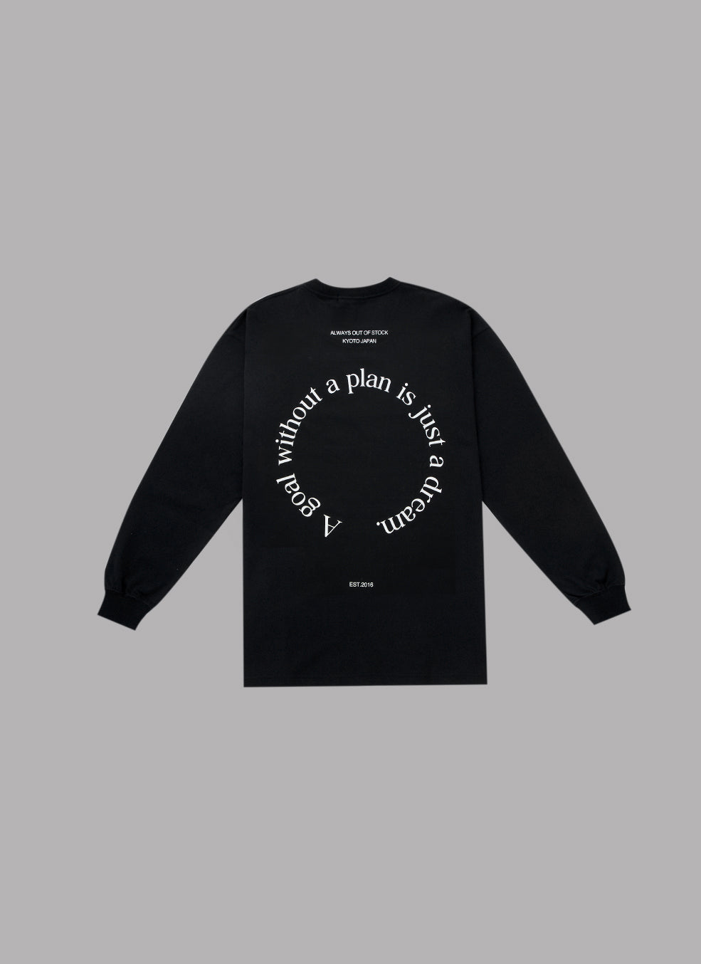 A GOAL WITHOUT A PLAN DROP L/S TEE-BLACK