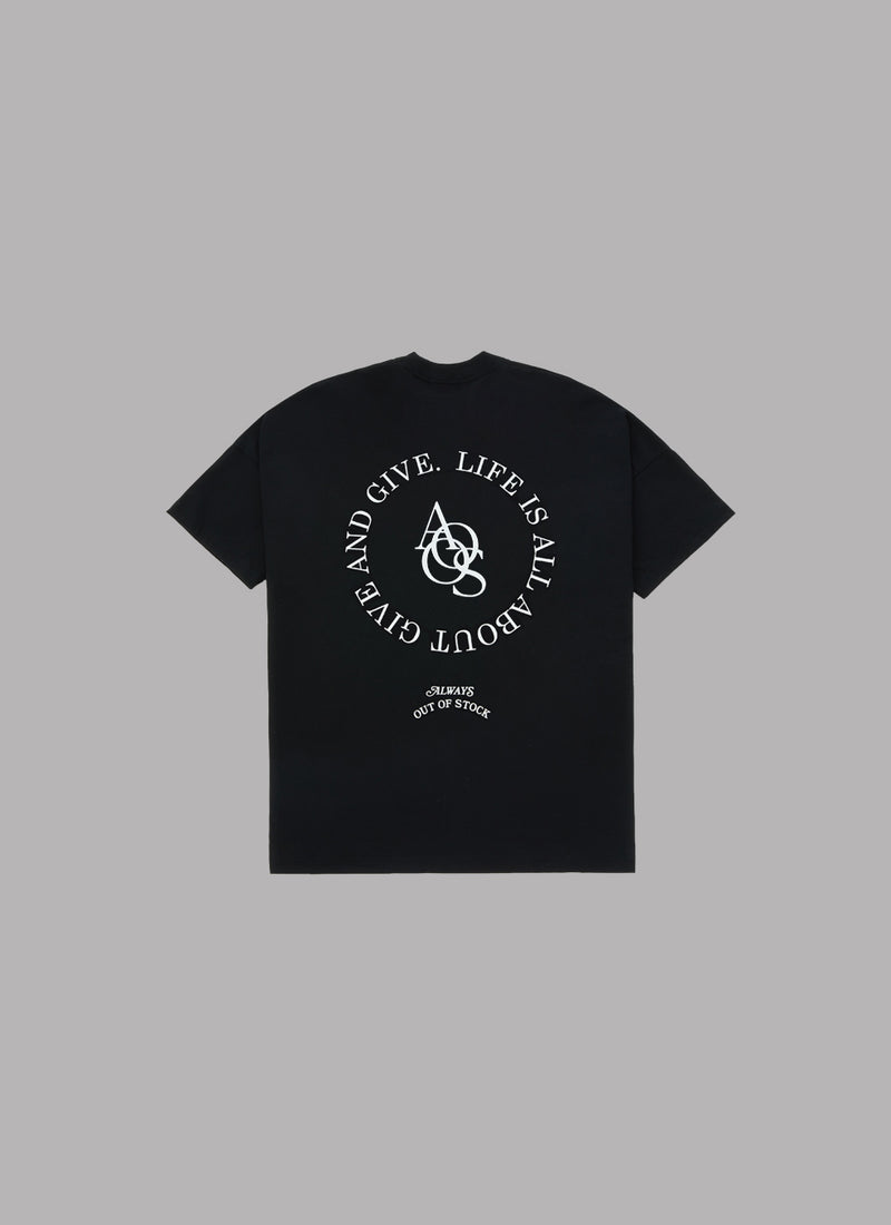 LIFE IS G&G DROP SHOULDER S/S TEE-BLACK