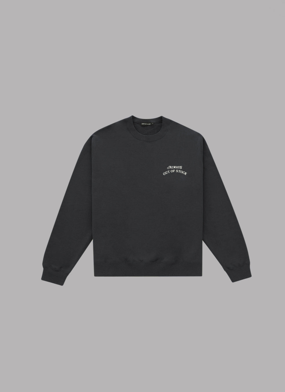 BASIC LOGO CREWNECK - CHARCOAL x OFF WHITE