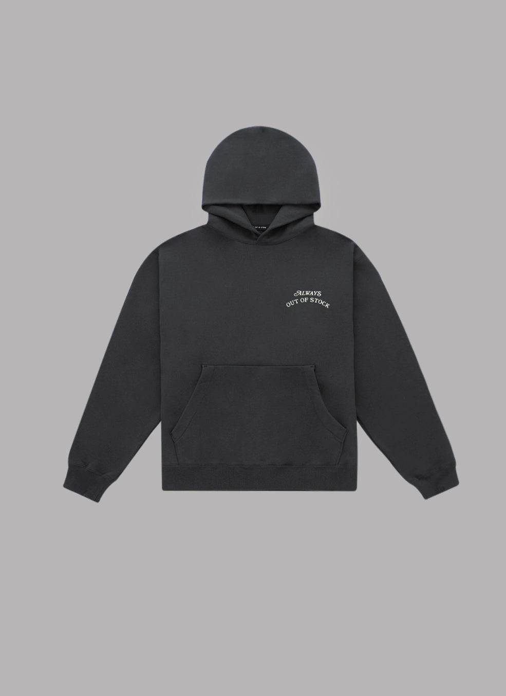 BASIC LOGO HOODIE - CHARCOAL x OFF WHITE