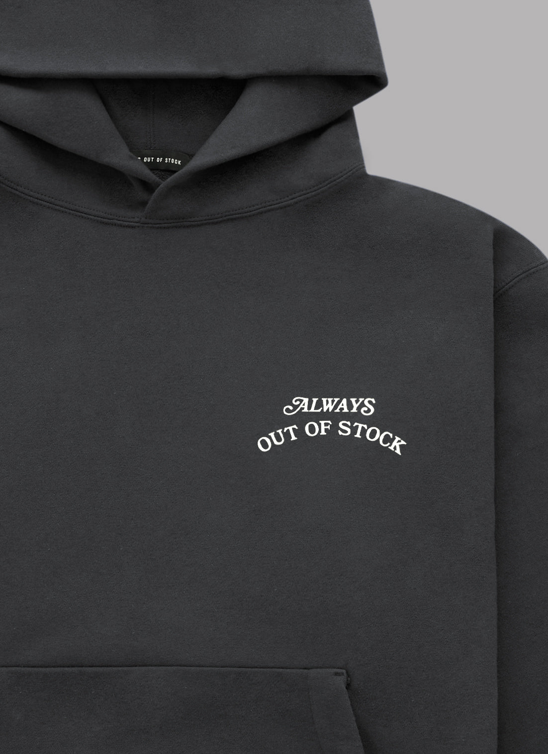 BASIC LOGO HOODIE - CHARCOAL x OFF WHITE