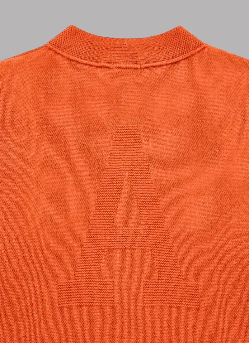 BASEBALL KNIT CARDIGAN-ORANGE