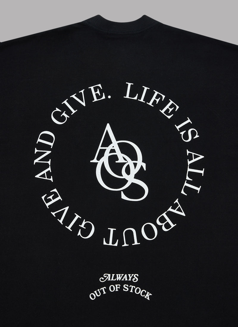 LIFE IS G&G DROP SHOULDER S/S TEE-BLACK