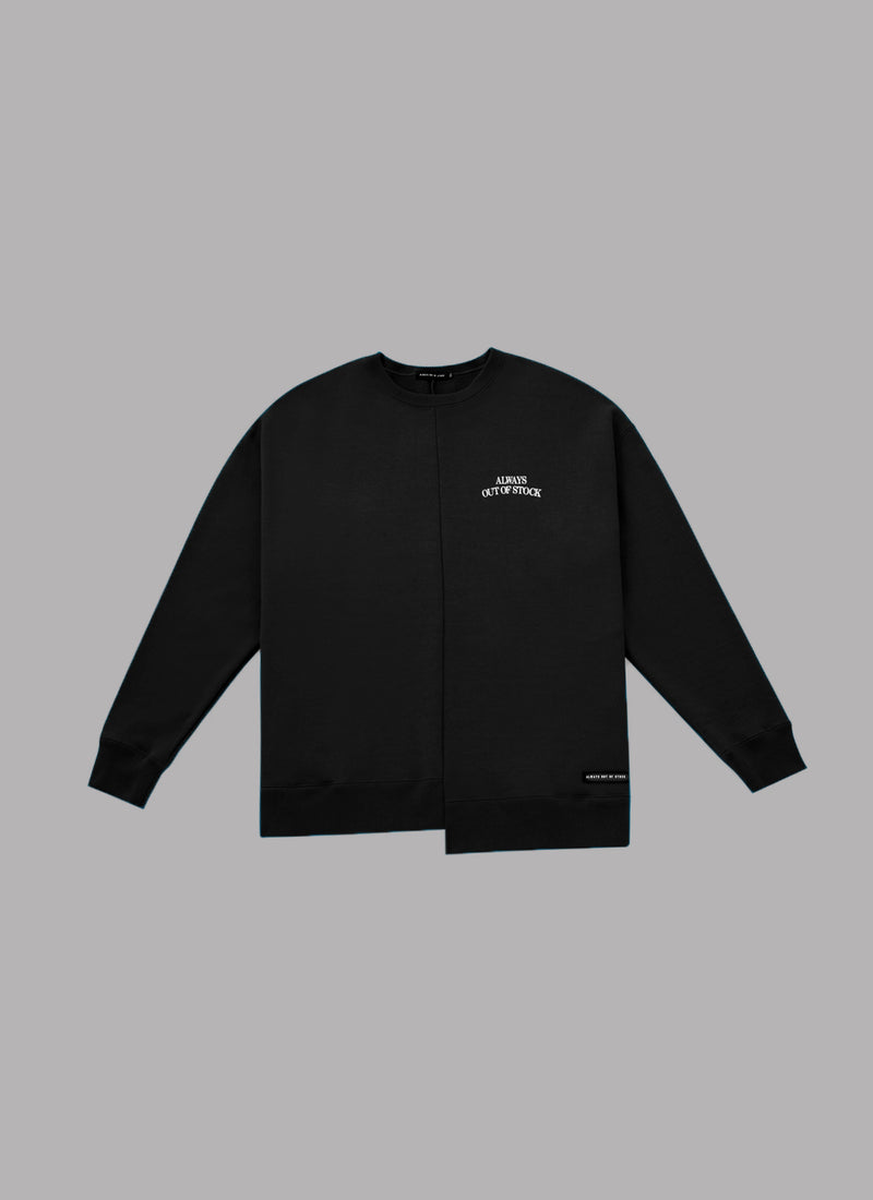 SWITCHED THICK CREW NECK-BLACK