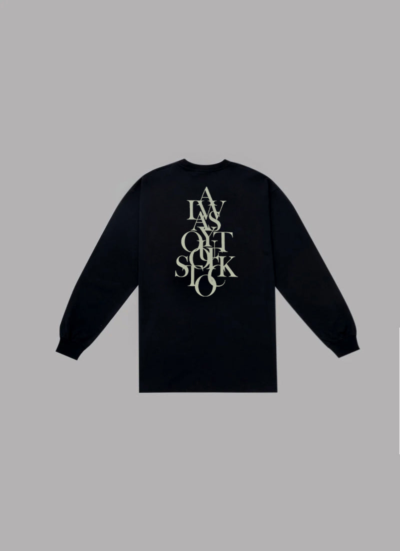 OVERLAP L/S TEE - CHARCOAL