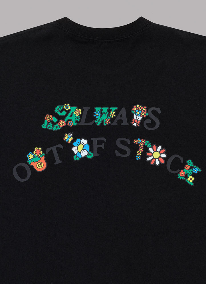 FLOWER BASIC LOGO BY SHETA S/S TEE - BLACK