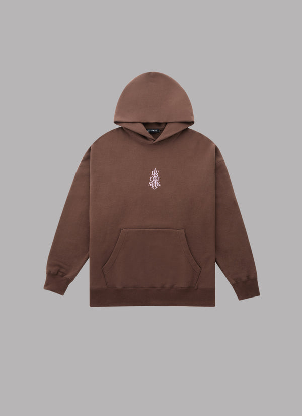 OVERLAP HOODIE-BROWN