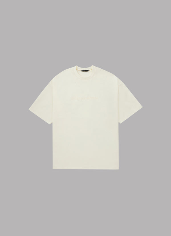 OLD ENGLISH HALF SLEEVE TEE-WHITE