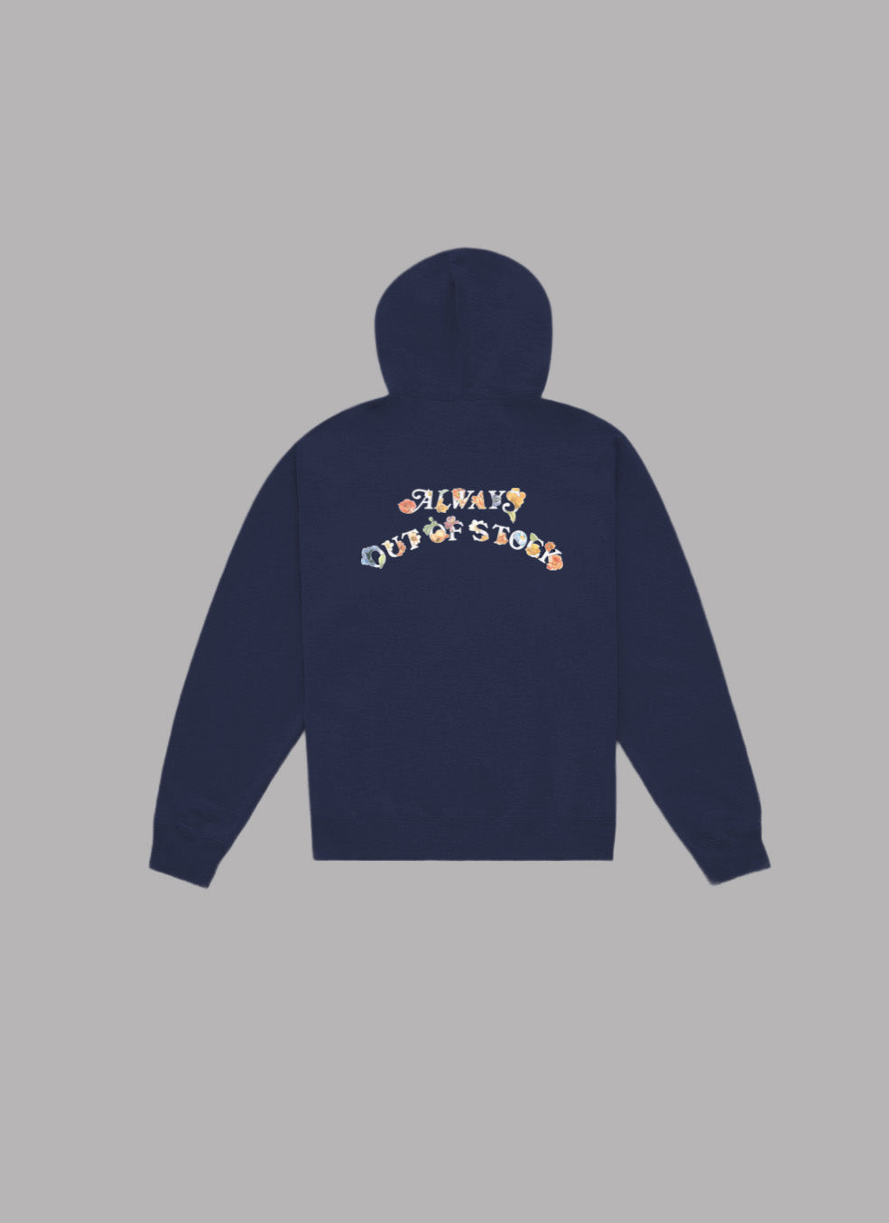FLORAL BASIC LOGO HOODIE-NAVY