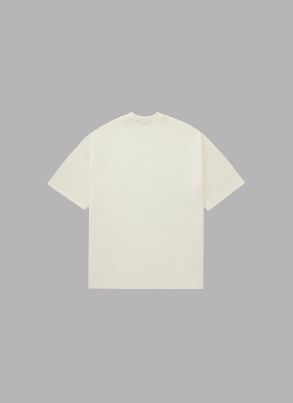 OLD ENGLISH HALF SLEEVE TEE-WHITE