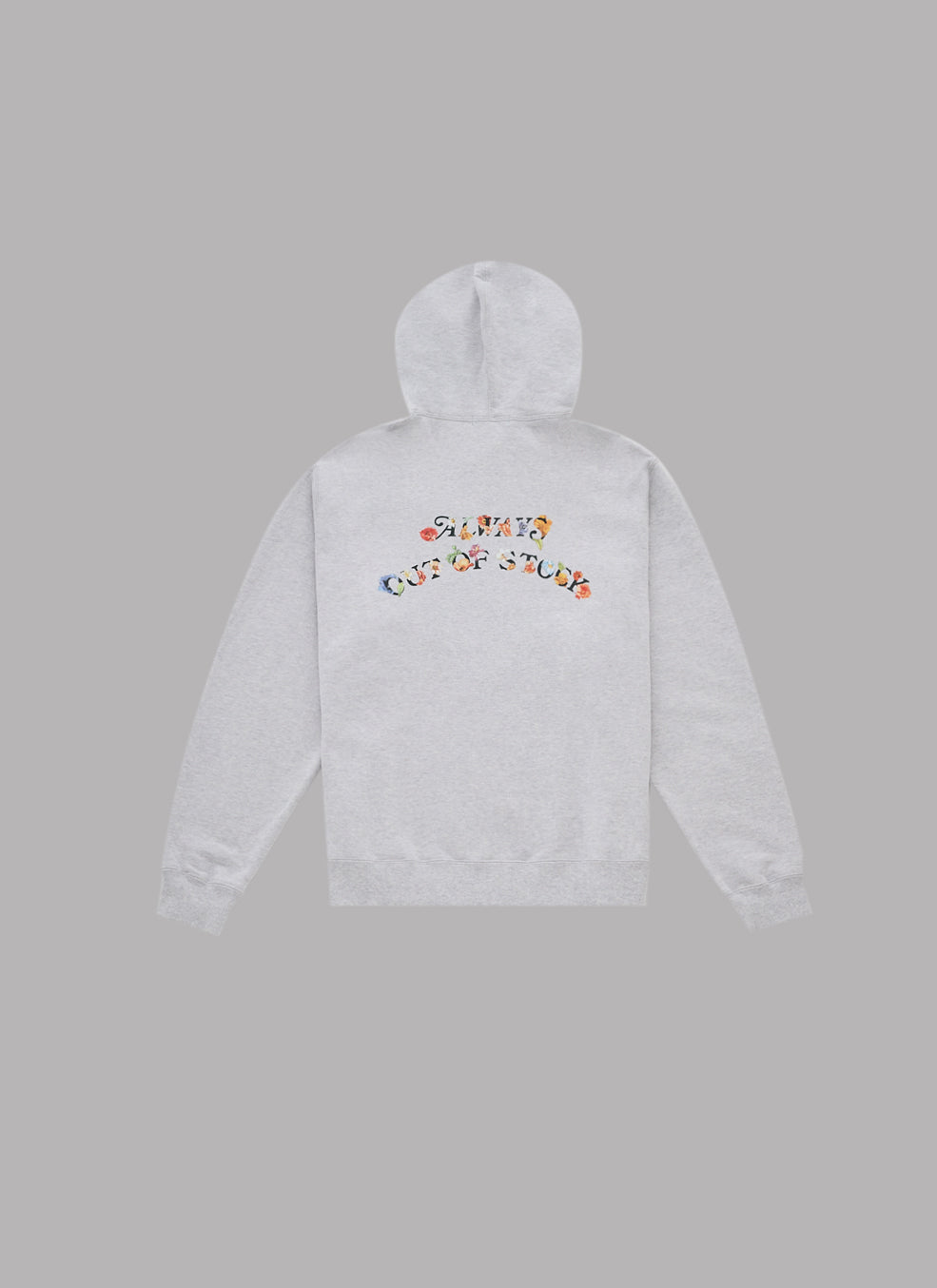 FLORAL BASIC LOGO HOODIE-GRAY