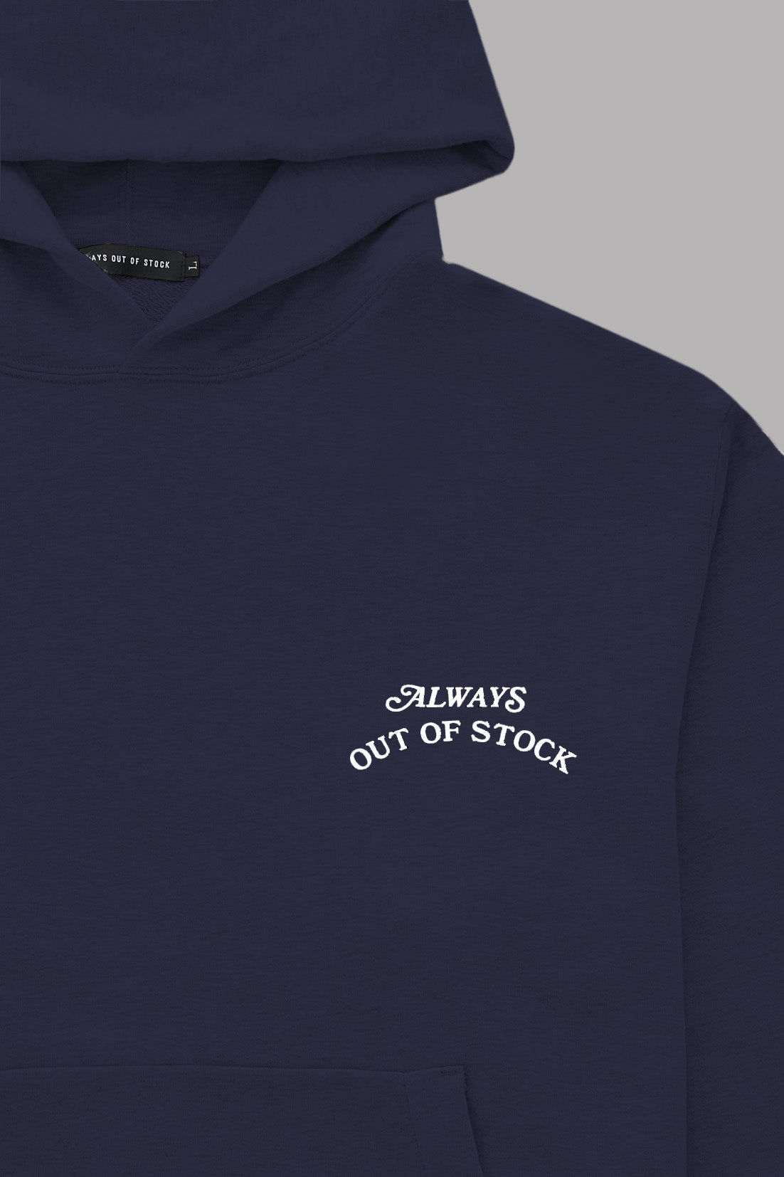 FLORAL BASIC LOGO HOODIE-NAVY