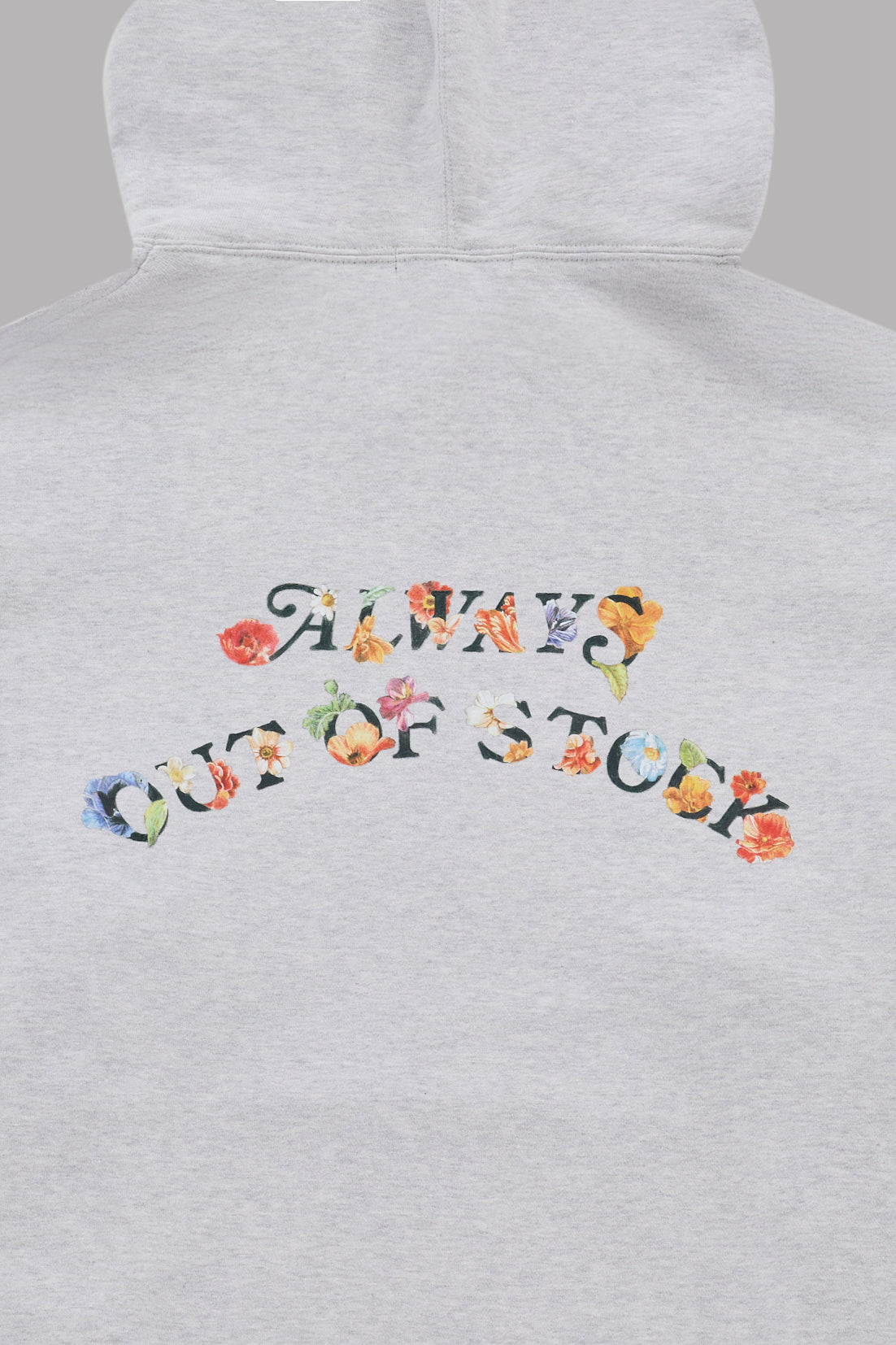 FLORAL BASIC LOGO HOODIE-GRAY