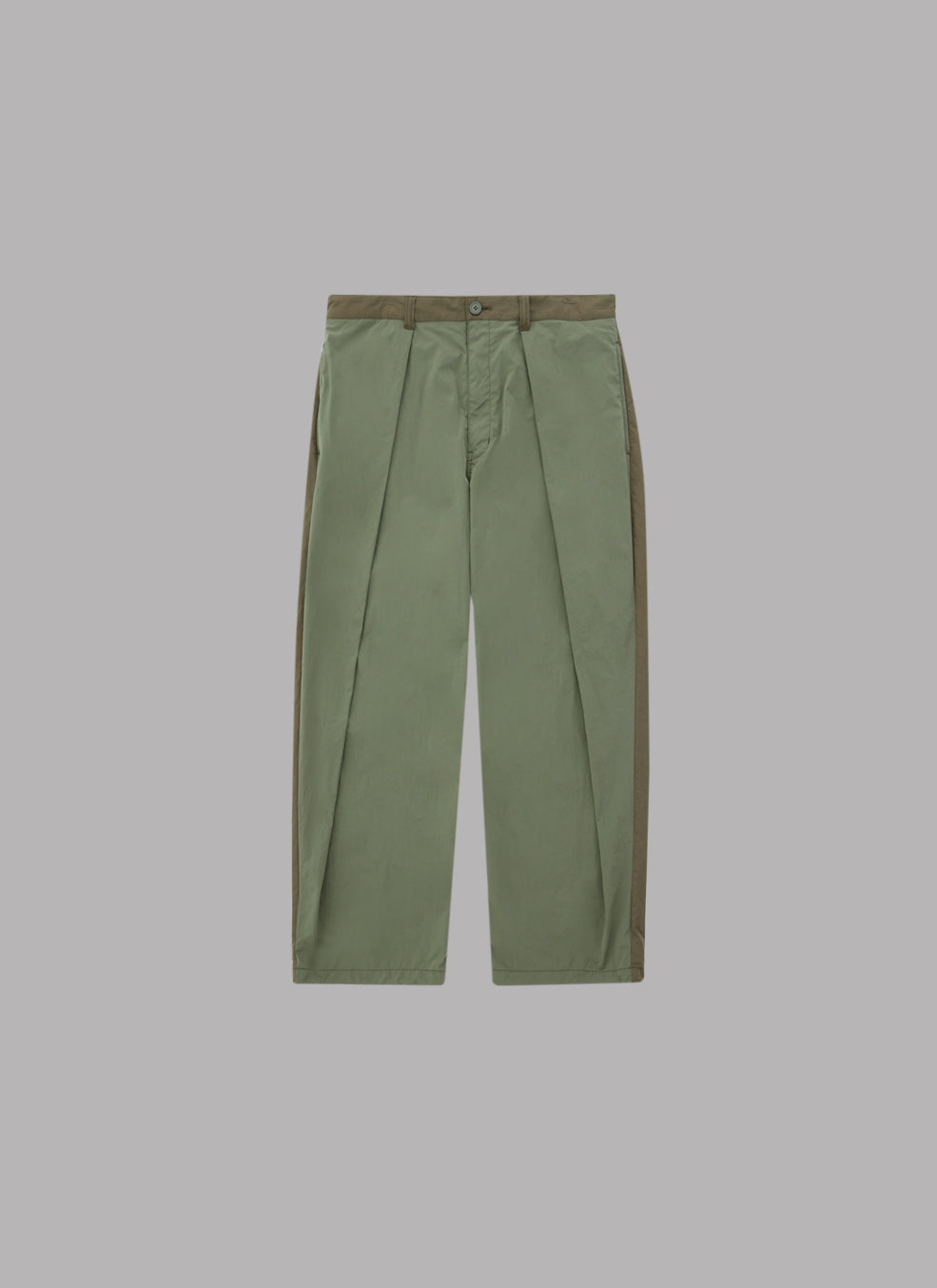 OVER TUCK SHELL PANTS-OLIVE