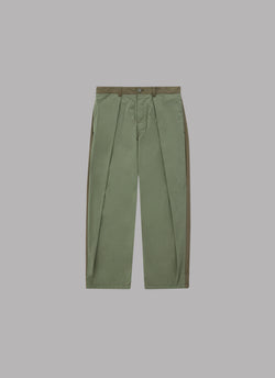 OVER TUCK SHELL PANTS-OLIVE