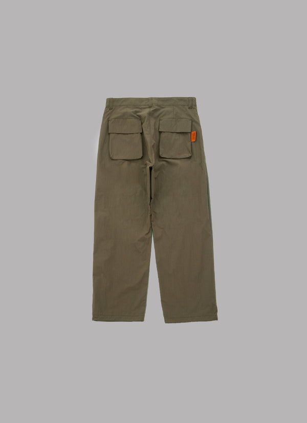 OVER TUCK SHELL PANTS-OLIVE