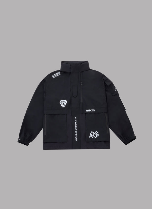 THREE LAYER TRACK JACKET-BLACK