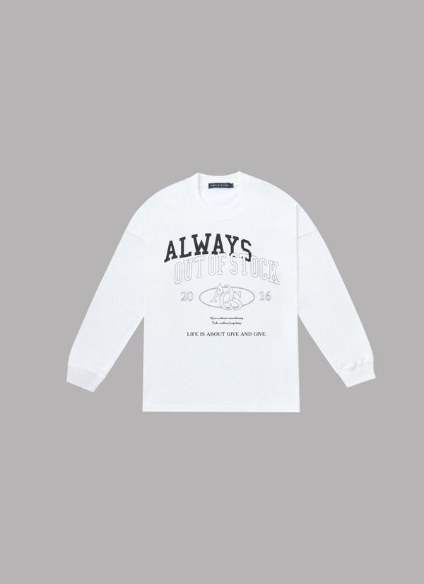 STRANGE CLASSIC DROP SHOULDER L/S TEE-WHITE