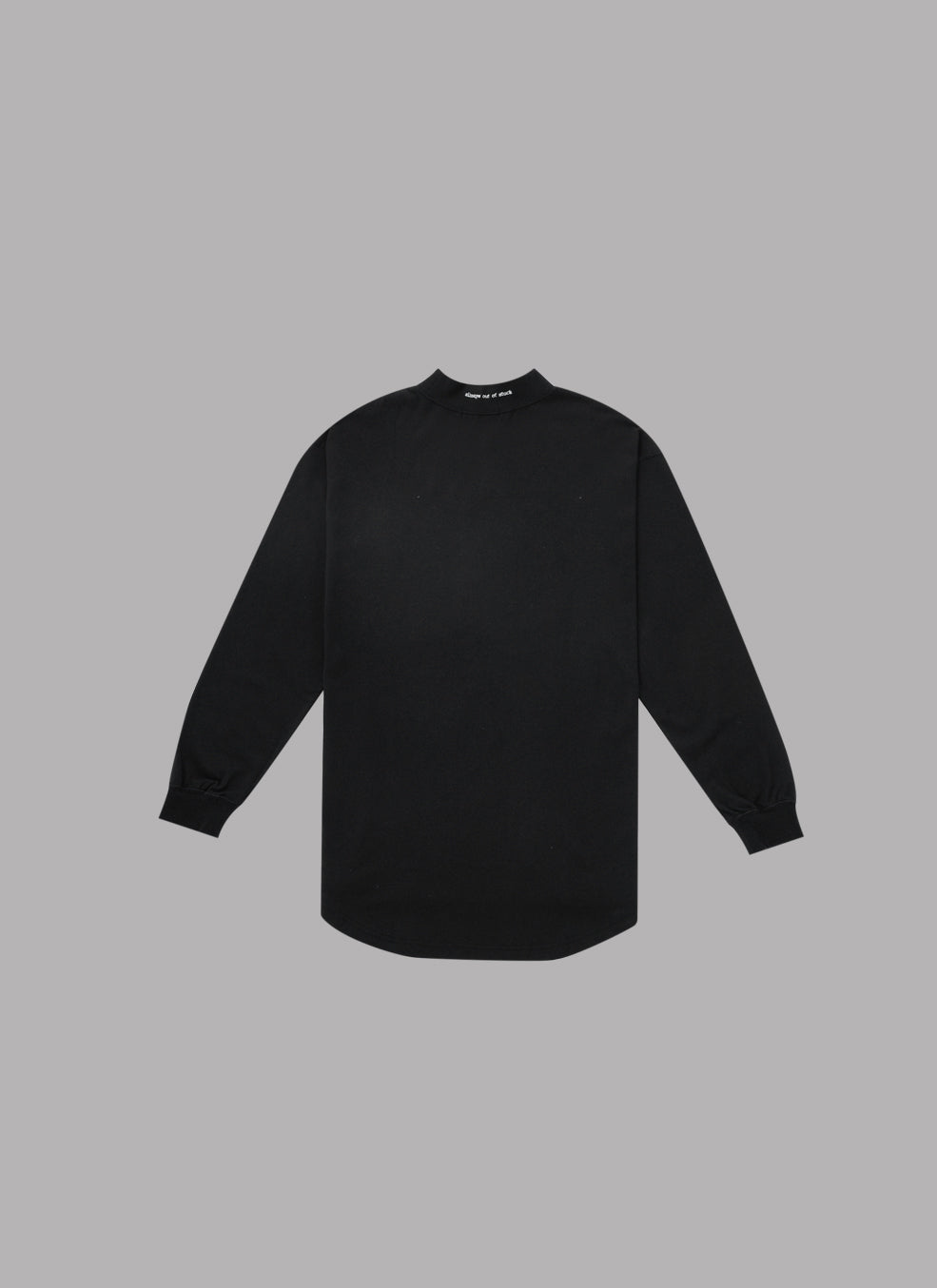 MOCK NECK L/S TEE-BLACK