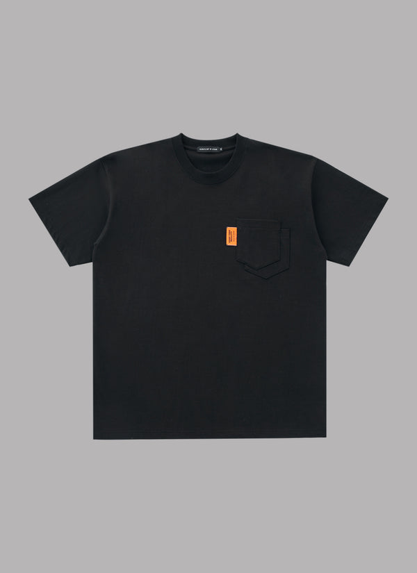 DOUBLE POCKET SUPIMA S/S TEE-BLACK