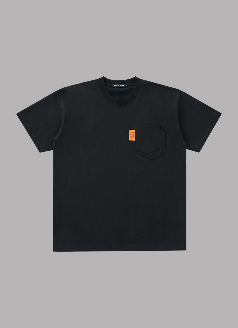 DOUBLE POCKET SUPIMA S/S TEE-BLACK