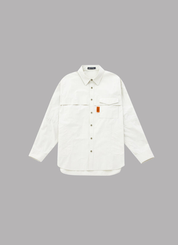 L/S RELAXED COMBINATION SHIRT-IVORY