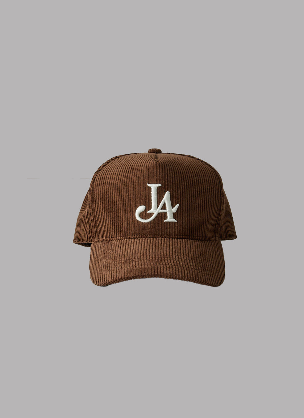 LA LOGO CORDUROY ADJUSTABLE CAP-BROWN