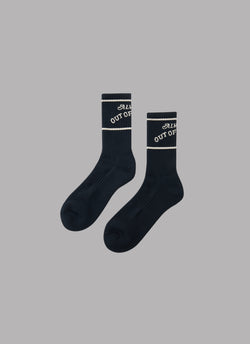 BASIC LOGO LONG SOCKS-BLACK x SAND