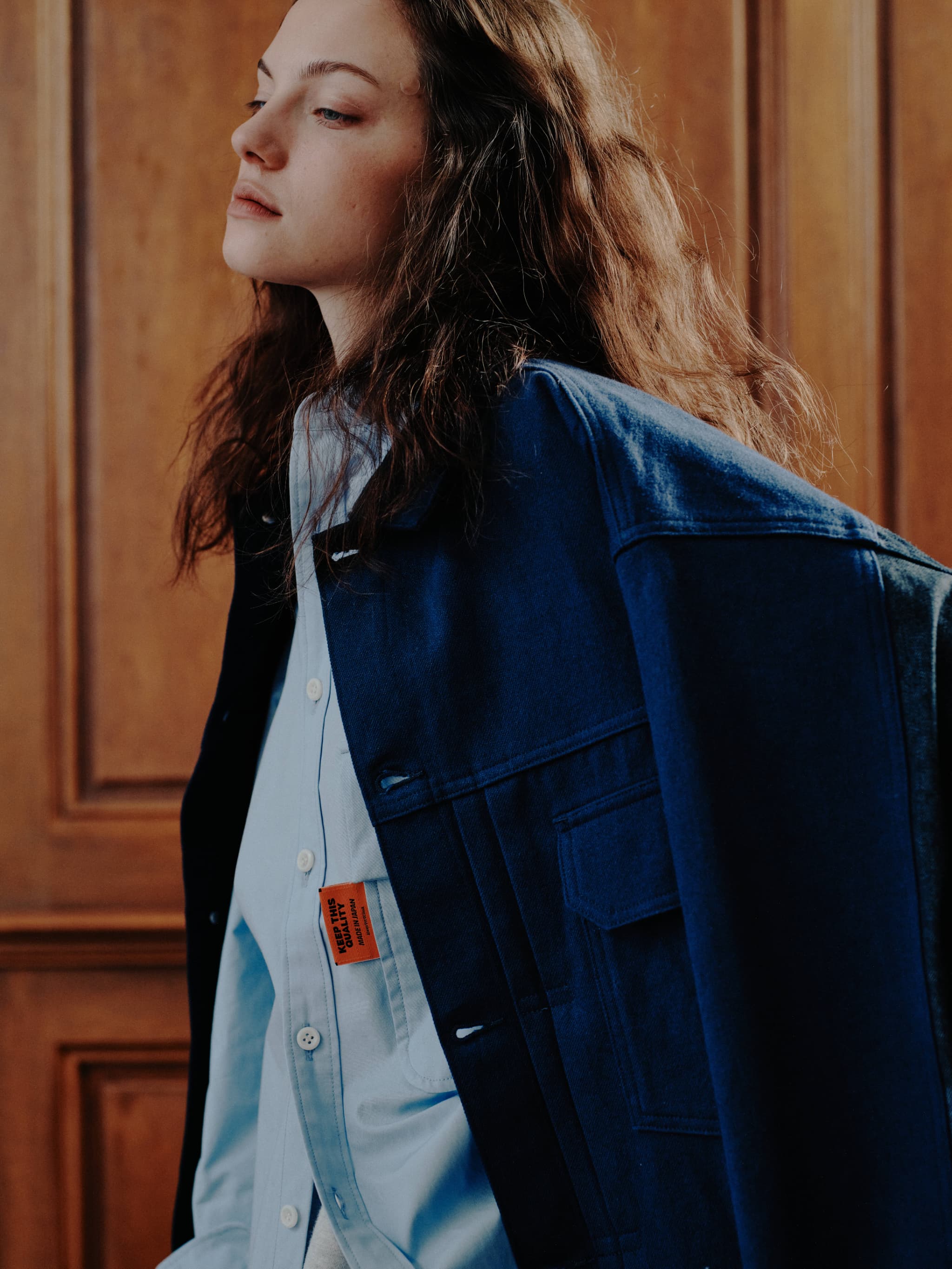 COMBINATION TRUCKER JACKET-NAVY