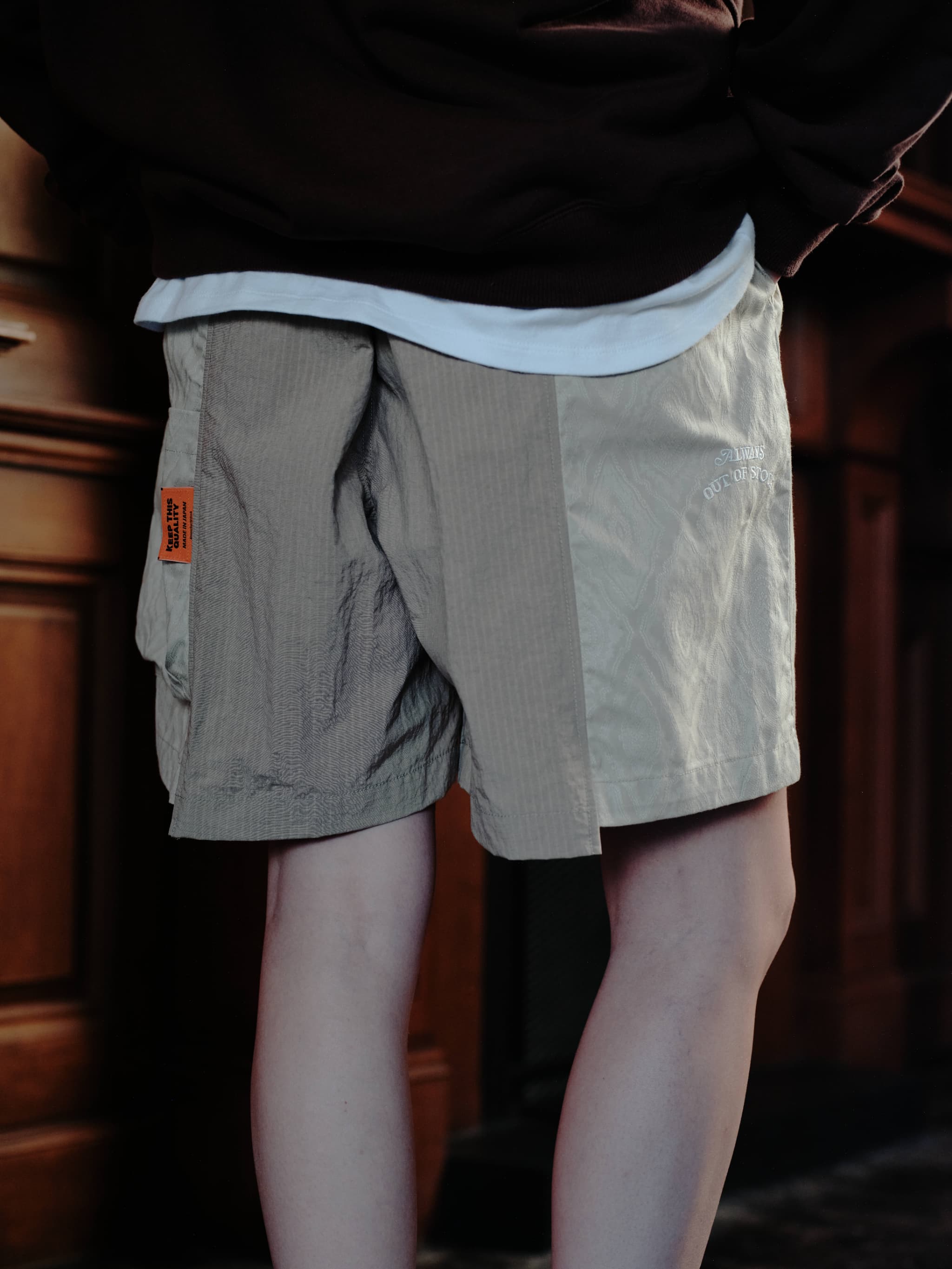 JACQURED PATTERN RESORT 2TUCK SHORTS - IVORY