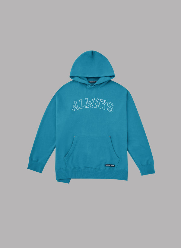 BACK SWITCHED HOODIE-TURQUOISE