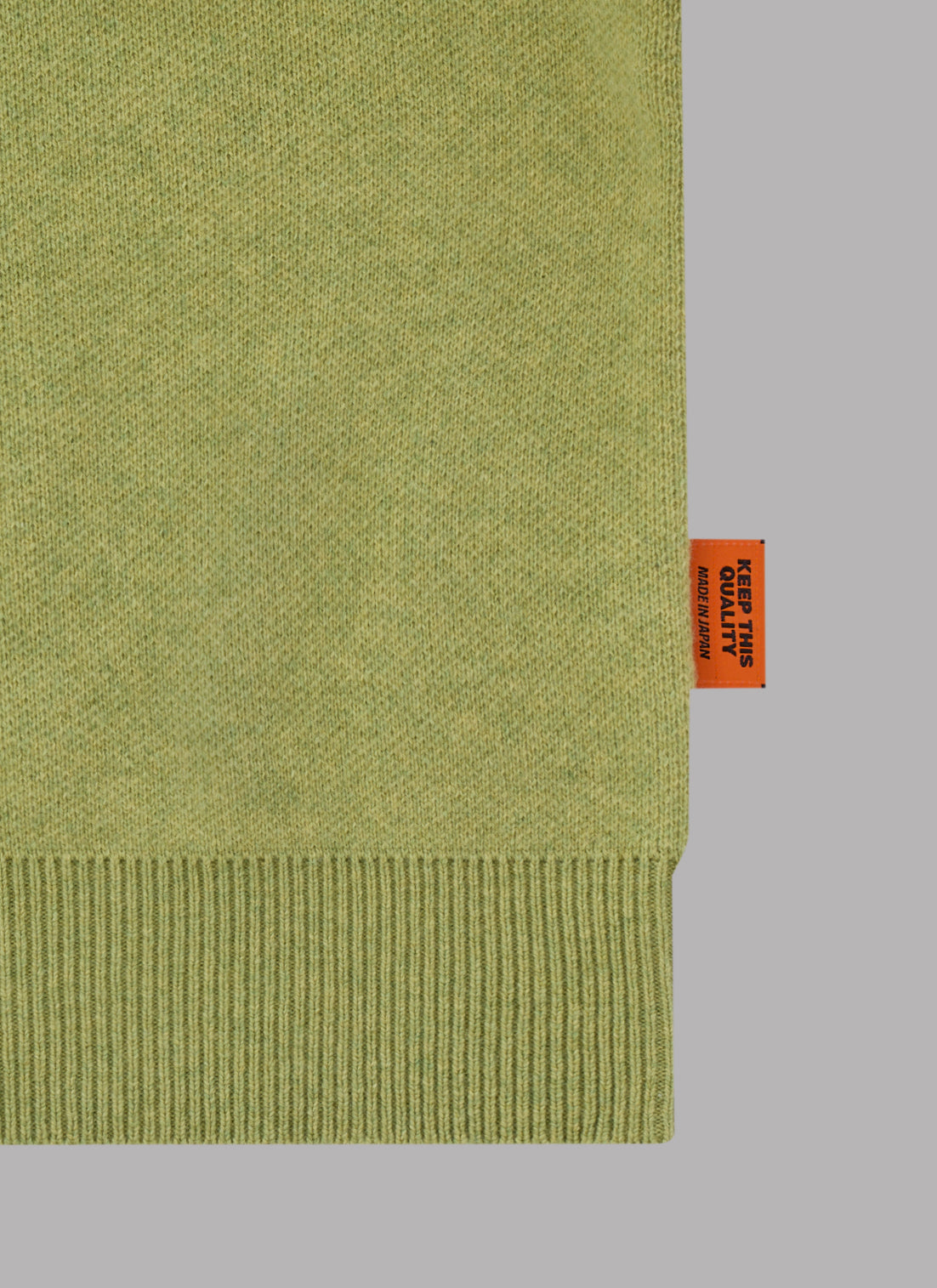 BASIC LOGO JACQUARD KNIT CREW SWEATER - LIME YELLOW