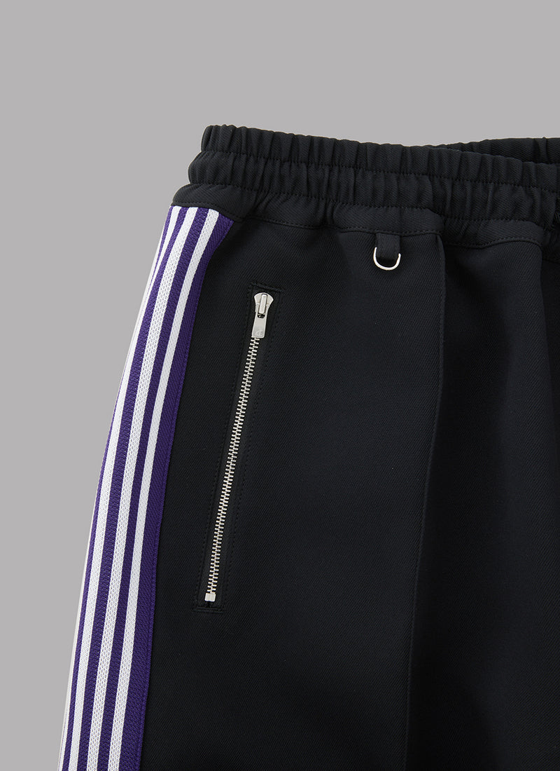 SIDE PATCH TRACK PANTS-BLACK