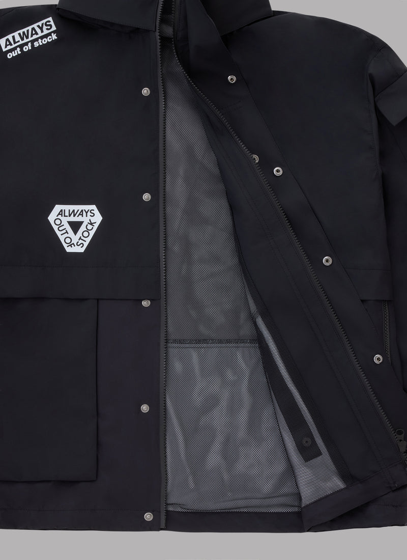 THREE LAYER TRACK JACKET-BLACK