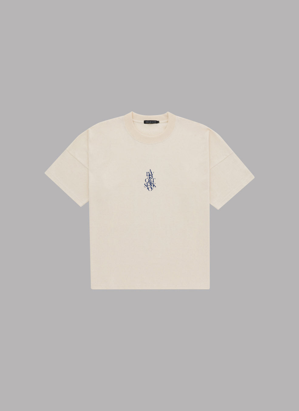 OVERLAP DROP S/S TEE - IVORY x NAVY