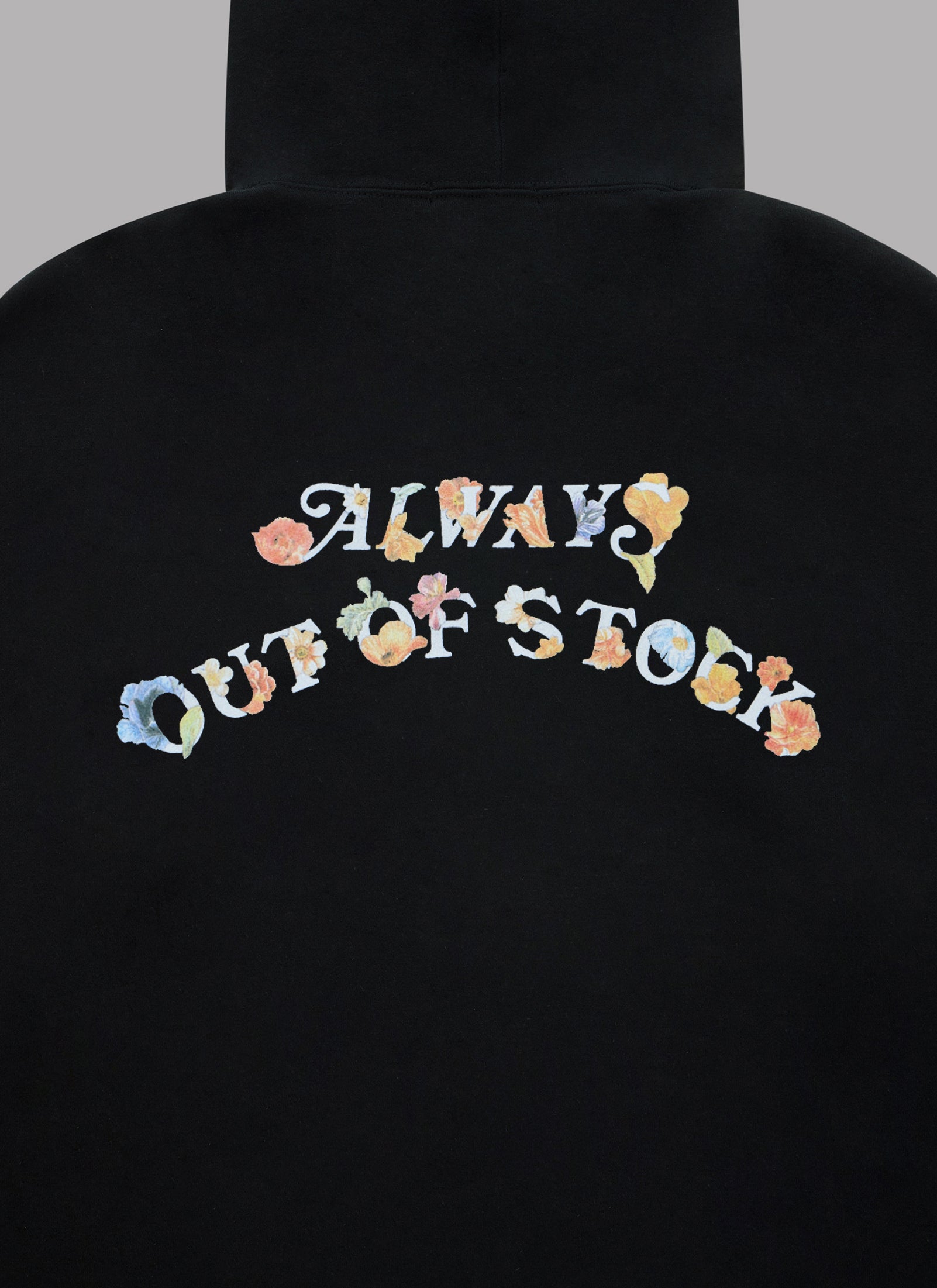 FLORAL BASIC LOGO HOODIE-BLACK