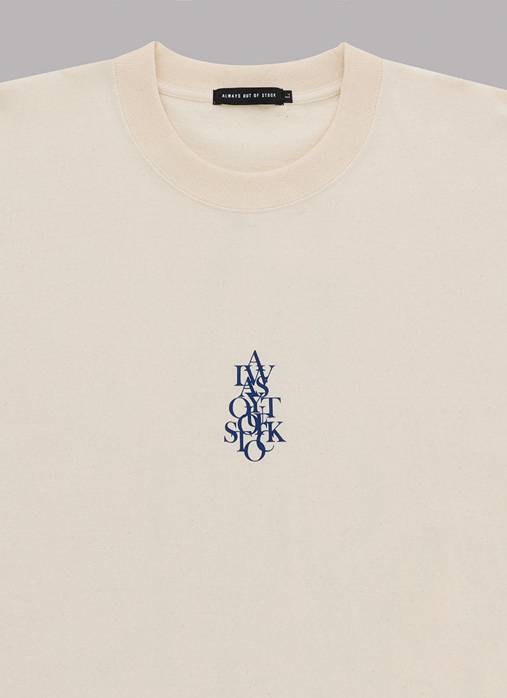 OVERLAP DROP S/S TEE - IVORY x NAVY