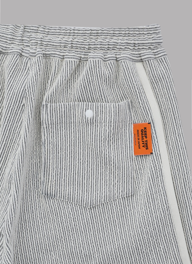 FRILL STRIPES BASKETBALL SHORTS-GRAY