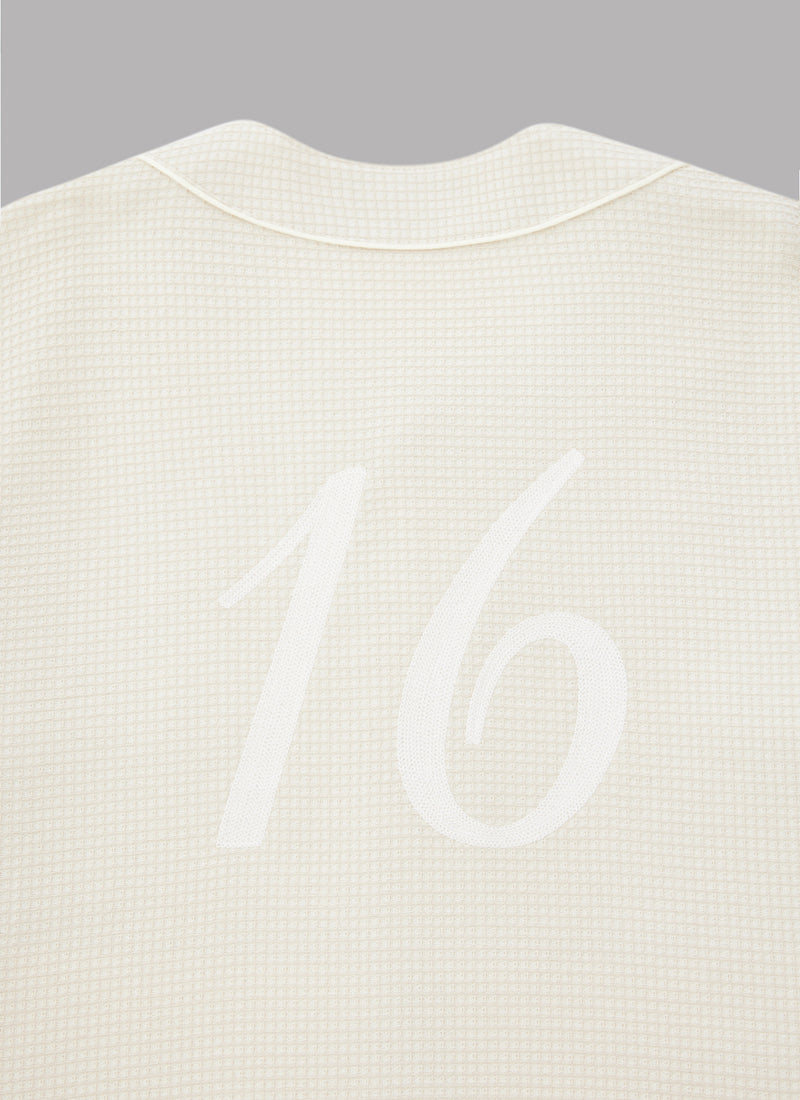 WAFFLE BASEBALL SHIRT-IVORY