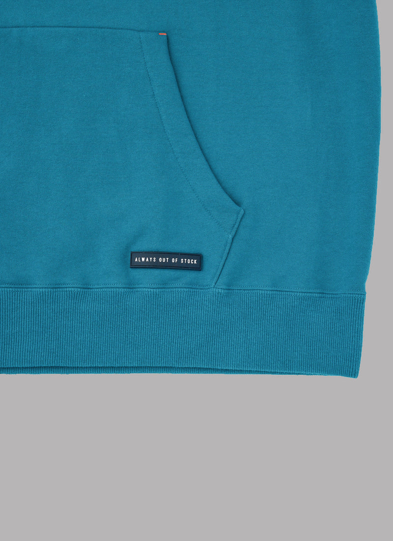 BACK SWITCHED HOODIE-TURQUOISE